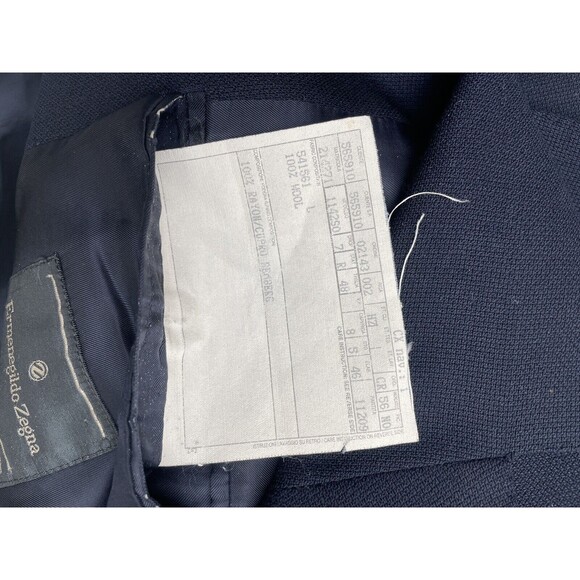 Ermenegildo Zegna High Performance Sport Coat Suit Jacket Navy Size 48 R / 38 R - Picture 9 of 14